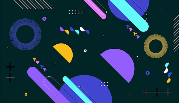 Abstract background in dark color with various shapes vector