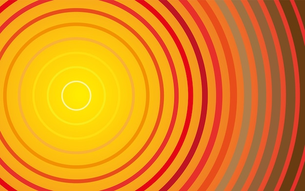 abstract background in warm tones and concentric circles in creative composition vector sun