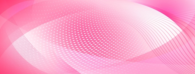 Abstract background made of curves and halftone dots in pink colors