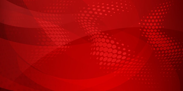 abstract background made of halftone dots and curved lines in red colors