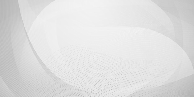 abstract background made of halftone dots and curved lines in white and gray colors