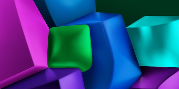 abstract background of a pile of colored 3d cubes and other shapes with smoothed edges