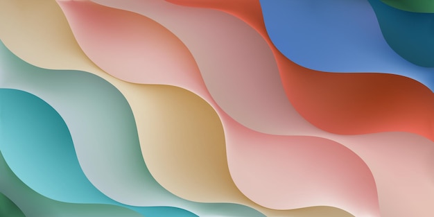 abstract background of colorful wavy lines in various colors