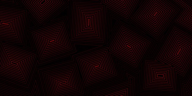 Abstract background of concentric squares in dark red colors