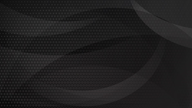 Abstract background of curved lines curves and halftone dots in black and gray colors