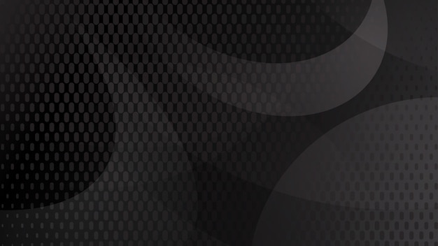 Abstract background of curved lines, curves and halftone dots in black and gray colors