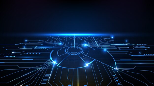Abstract background of futuristic main core processor chips with circuit line