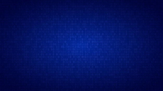 Abstract background of zeros ad ones in blue colors.