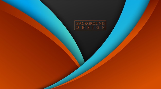 Abstract background orange blue and black vector design