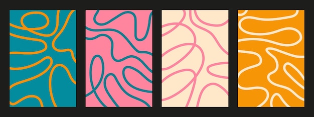 Abstract background set Colorful modern objects from vector abstract lines Wave lines Abstract