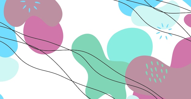 abstract background various shapes and doodle objects pastel color