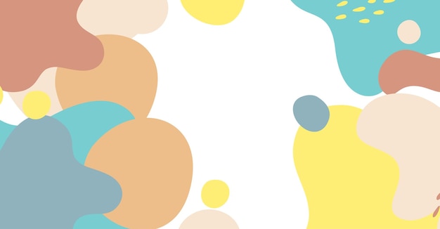 abstract background various shapes and doodle objects pastel color