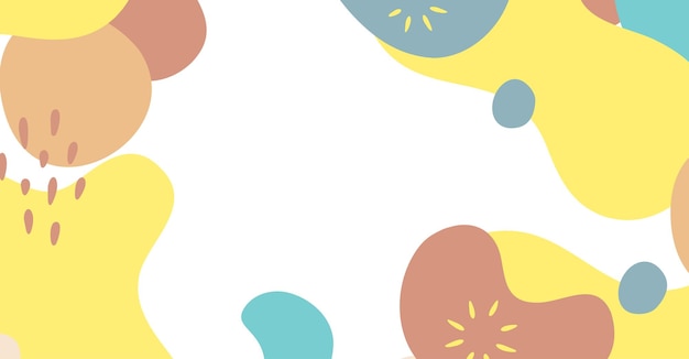 abstract background various shapes and doodle objects pastel color