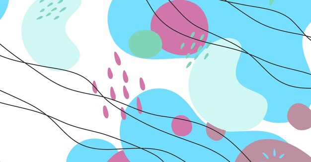 abstract background various shapes and doodle objects pastel color