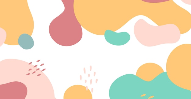 abstract background various shapes and doodle objects pastel color