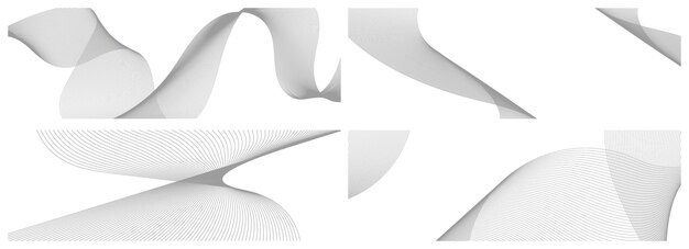 Abstract background vector grey set with dynamic waves for business design