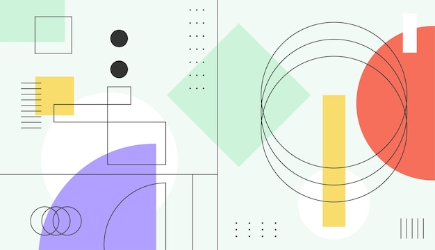 Abstract background vector with colorful flat geometric design