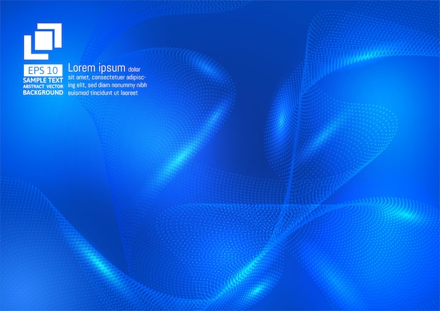 Abstract background with a blue Color particles waves. 