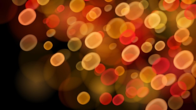 Abstract background with bokeh effects in red and yellow colors