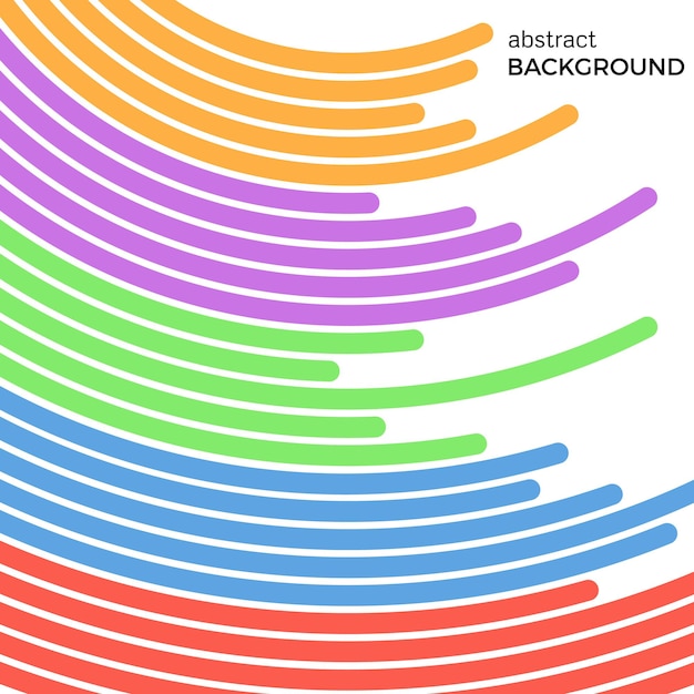 Abstract background with bright rainbow colorful lines. Colored circles with place for your text  on a white background.