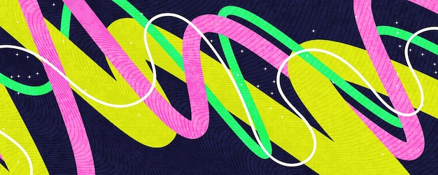 Abstract Background with Colorful Lines and Texture Effects in Pop Art Style