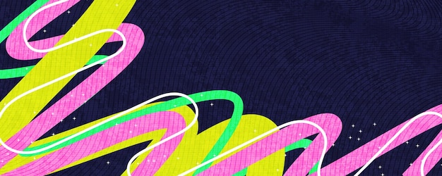 Abstract Background with Colorful Lines and Texture Effects in Pop Art Style