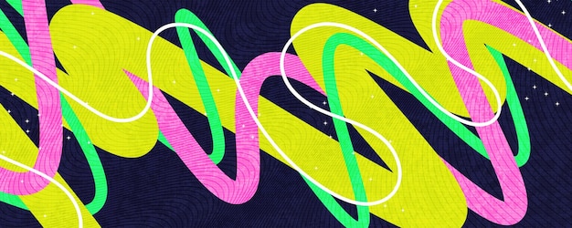 Abstract Background with Colorful Lines and Texture Effects in Pop Art Style