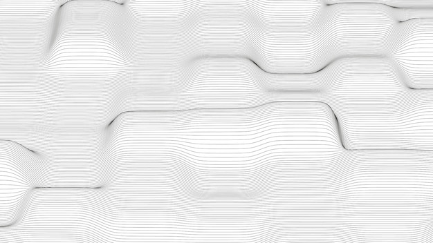 Abstract background with distorted line shapes on a white background Monochrome sound line waves