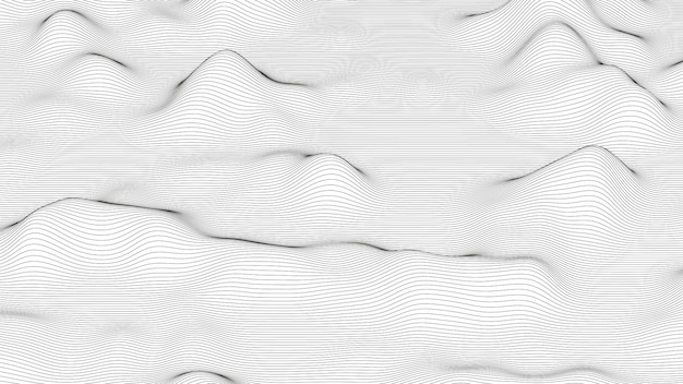 abstract background with distorted line shapes on a white background monochrome sound line waves