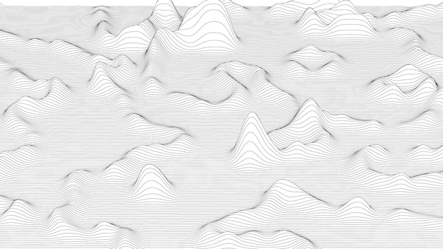 abstract background with distorted line shapes on a white background monochrome sound line waves