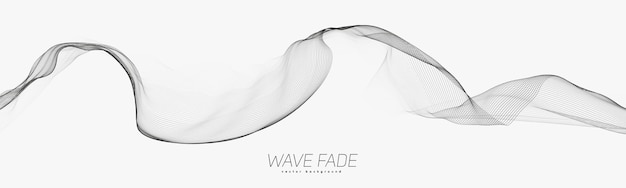 Abstract background with faded line waves. Warped waveform.
