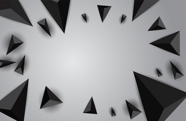 Abstract background with flying triangles