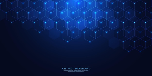 abstract background with geometric shapes and hexagon pattern