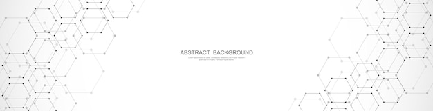 Abstract background with geometric shapes and hexagon pattern