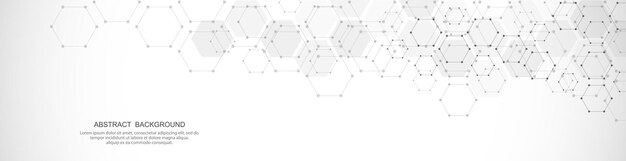 Abstract background with geometric shapes and hexagon pattern