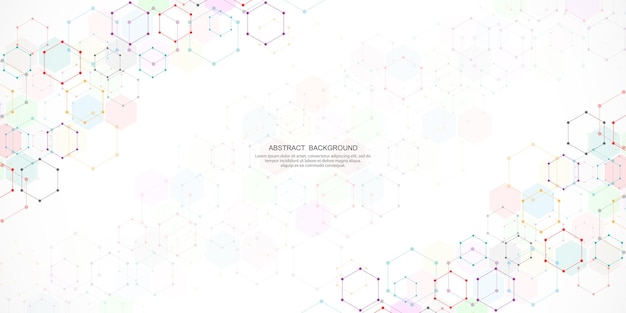 abstract background with geometric shapes and hexagon pattern