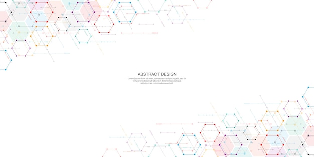 Abstract background with geometric shapes and hexagon pattern