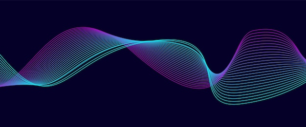 abstract background with glowing flowing wave lines in pink and blue color gradient background