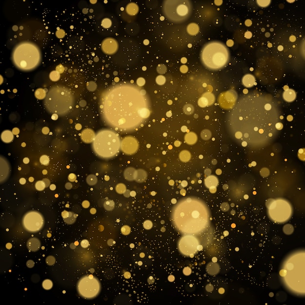abstract background with gold bokeh effect. dust particles.