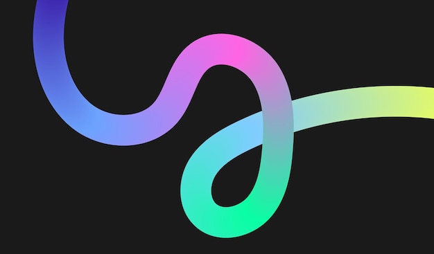 Abstract Background with Gradient Lines 3d Fluid Graphic Shapes Dynamic Liquid Curve Colorful Stripes Modern Design of Minimal Color Swirl