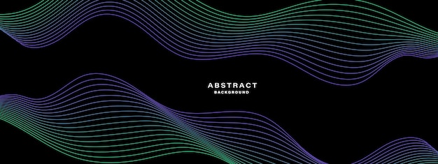 Abstract background with gradient wavy lines