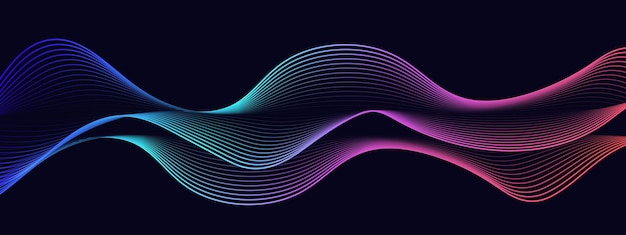 abstract background with gradient wavy lines