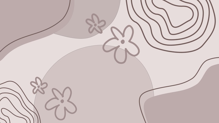 Vektor abstract background with handdrawn waves and flowers vector illustration