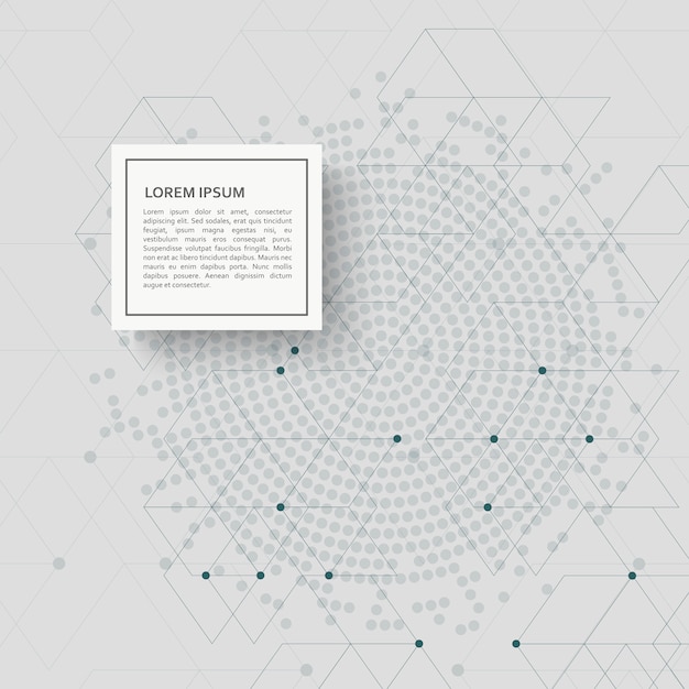 Abstract background with hexagon pattern and dots