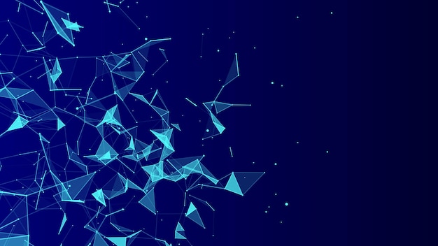 Abstract background with moving dots and lines Network connection structure Futuristic illustration Digital technology design