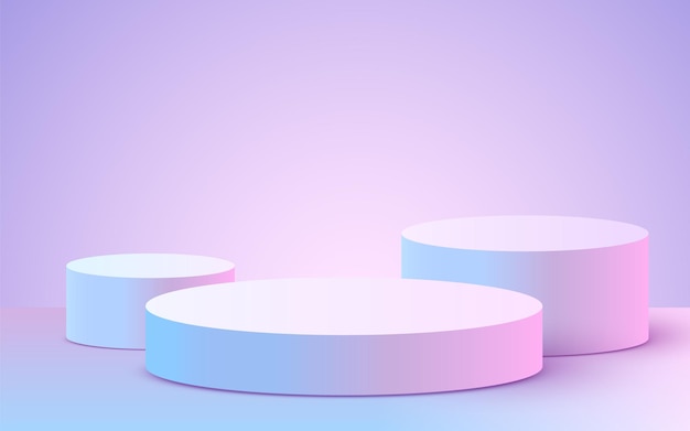Abstract background with violet cylinder podium
