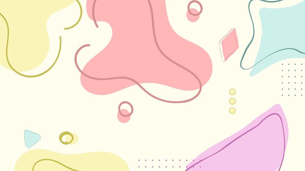 Abstract background with wavy lines and spots in pastel colors