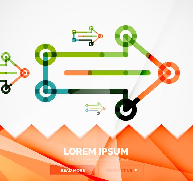 abstract banner template with arrows linear design style