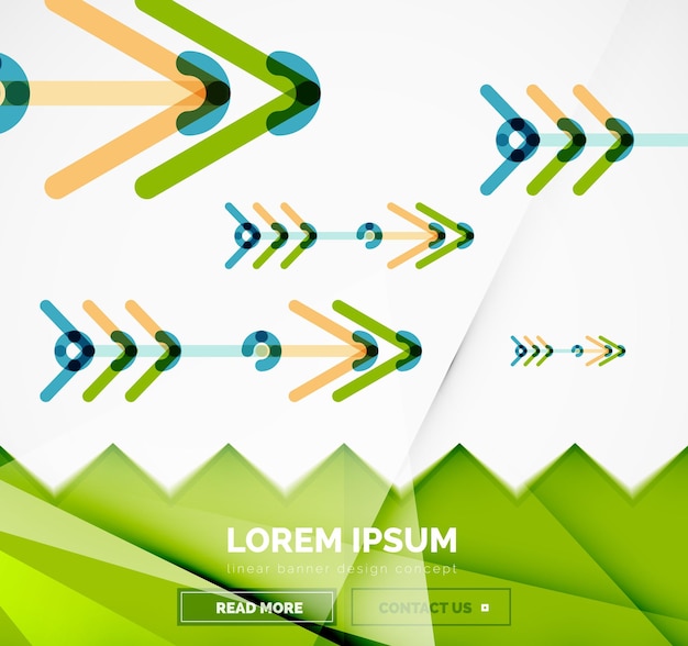 abstract banner template with arrows linear design style