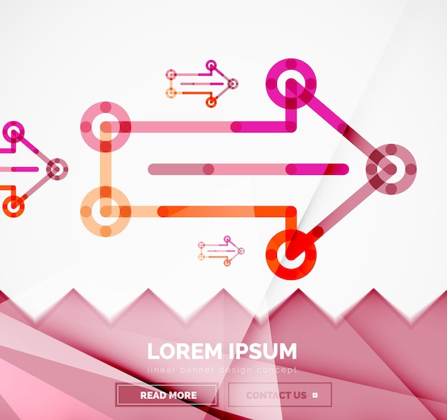 abstract banner template with arrows linear design style